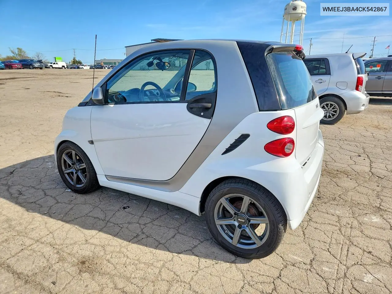 2012 Smart Fortwo Pure VIN: WMEEJ3BA4CK542867 Lot: 49840926