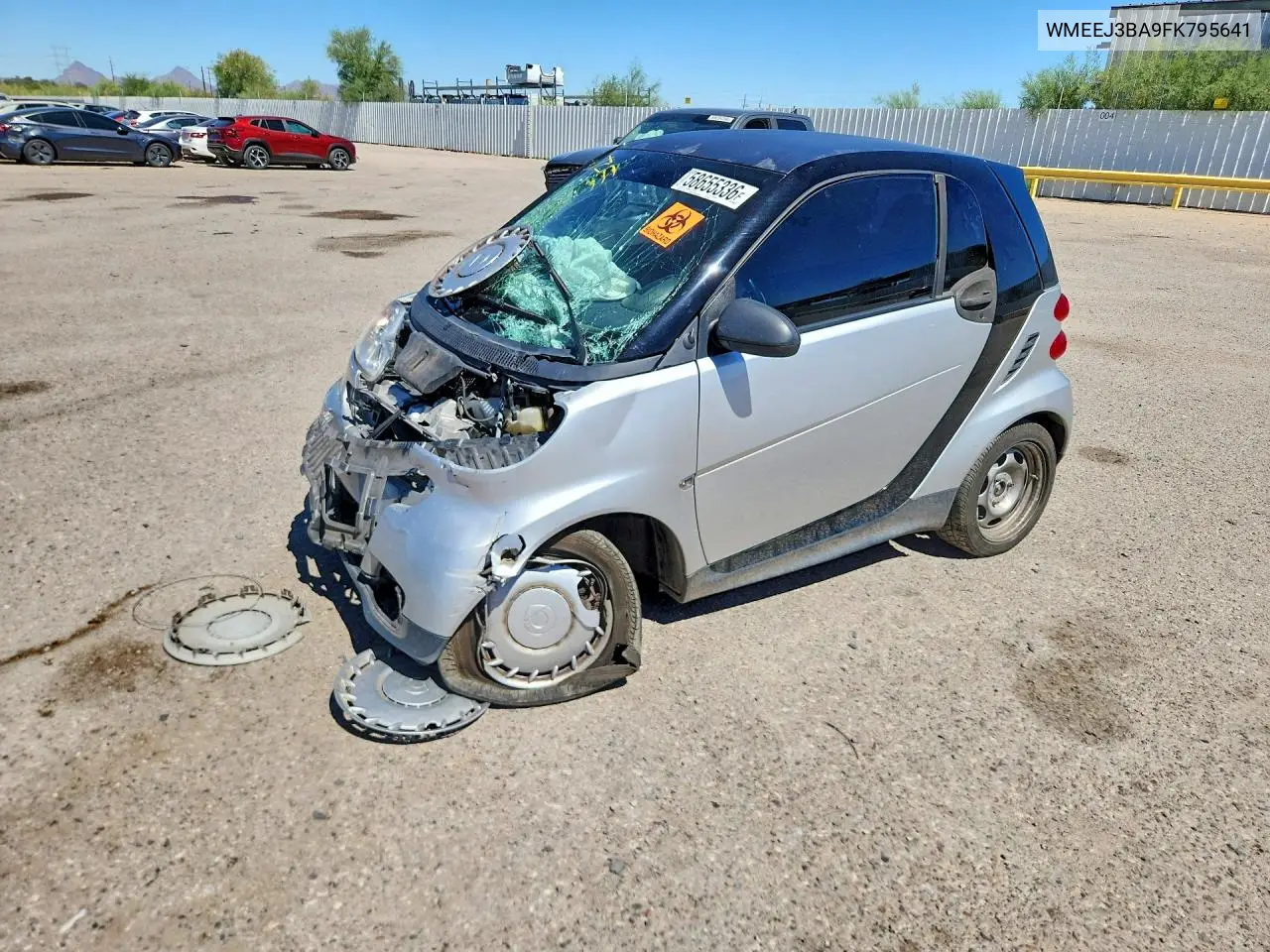 2015 Smart Fortwo Pure VIN: WMEEJ3BA9FK795641 Lot: 58655336