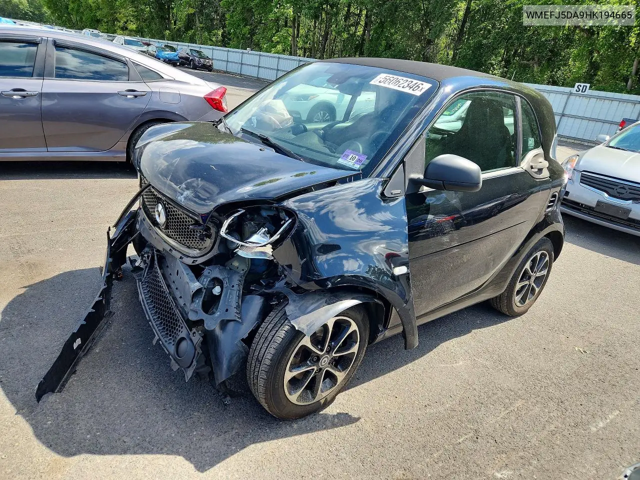 2017 Smart Fortwo VIN: WMEFJ5DA9HK194665 Lot: 56062346