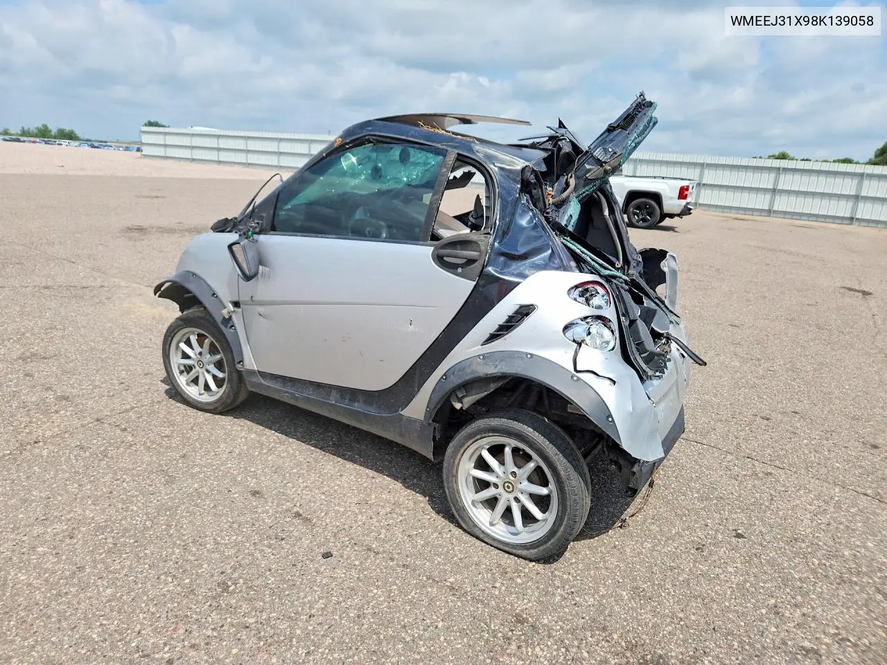 2008 Smart Fortwo Pure VIN: WMEEJ31X98K139058 Lot: 61020556