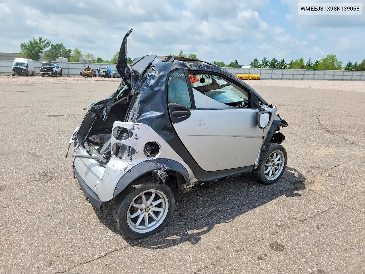2008 Smart Fortwo Pure VIN: WMEEJ31X98K139058 Lot: 61020556