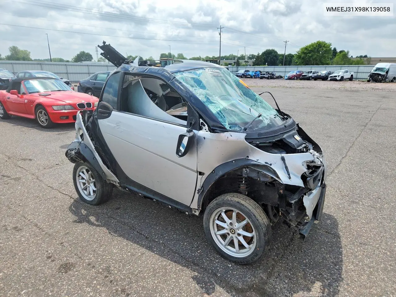 2008 Smart Fortwo Pure VIN: WMEEJ31X98K139058 Lot: 61020556