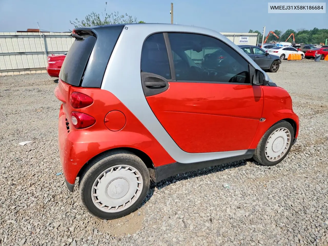 2008 Smart Fortwo Pure VIN: WMEEJ31X58K186684 Lot: 61426426