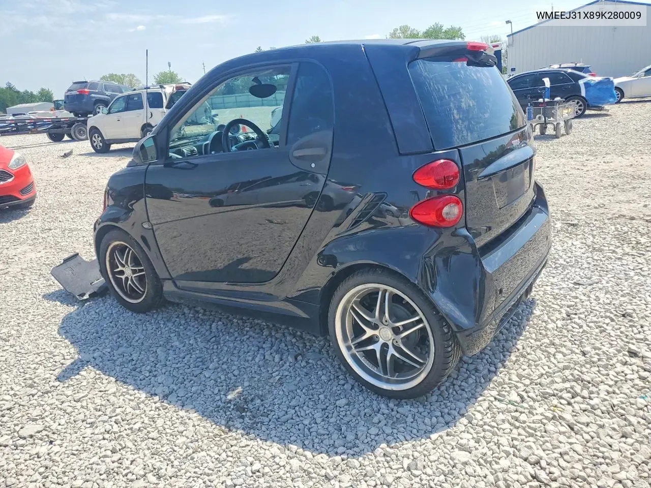 2009 Smart Fortwo Pure VIN: WMEEJ31X89K280009 Lot: 50301156