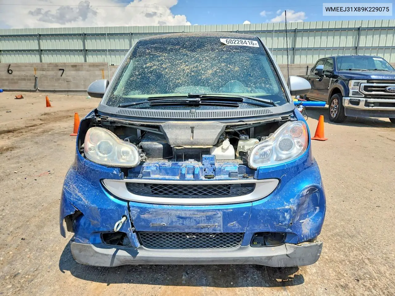 2009 Smart Fortwo Pure VIN: WMEEJ31X89K229075 Lot: 60228416