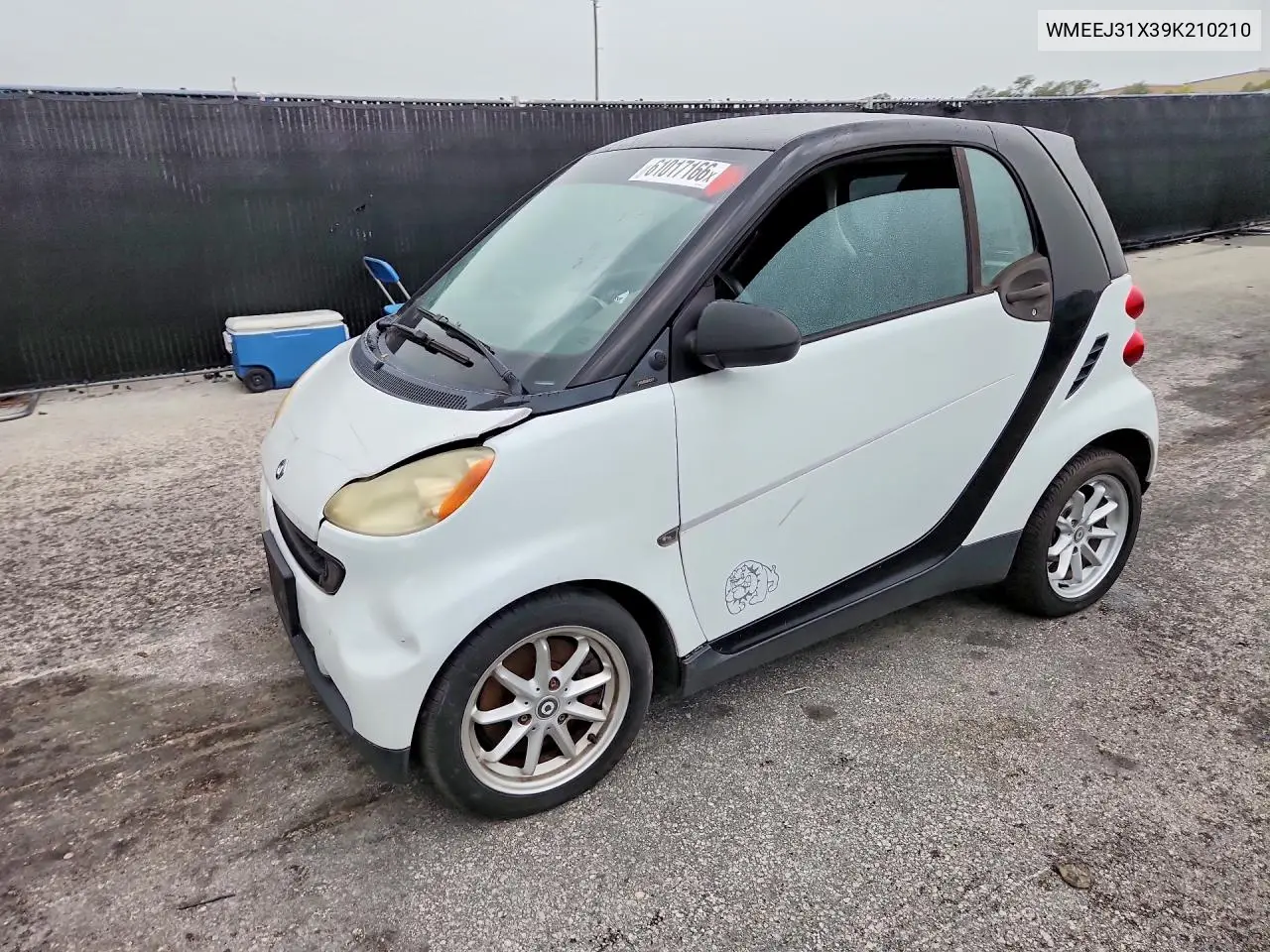 2009 Smart Fortwo Pure VIN: WMEEJ31X39K210210 Lot: 61017166