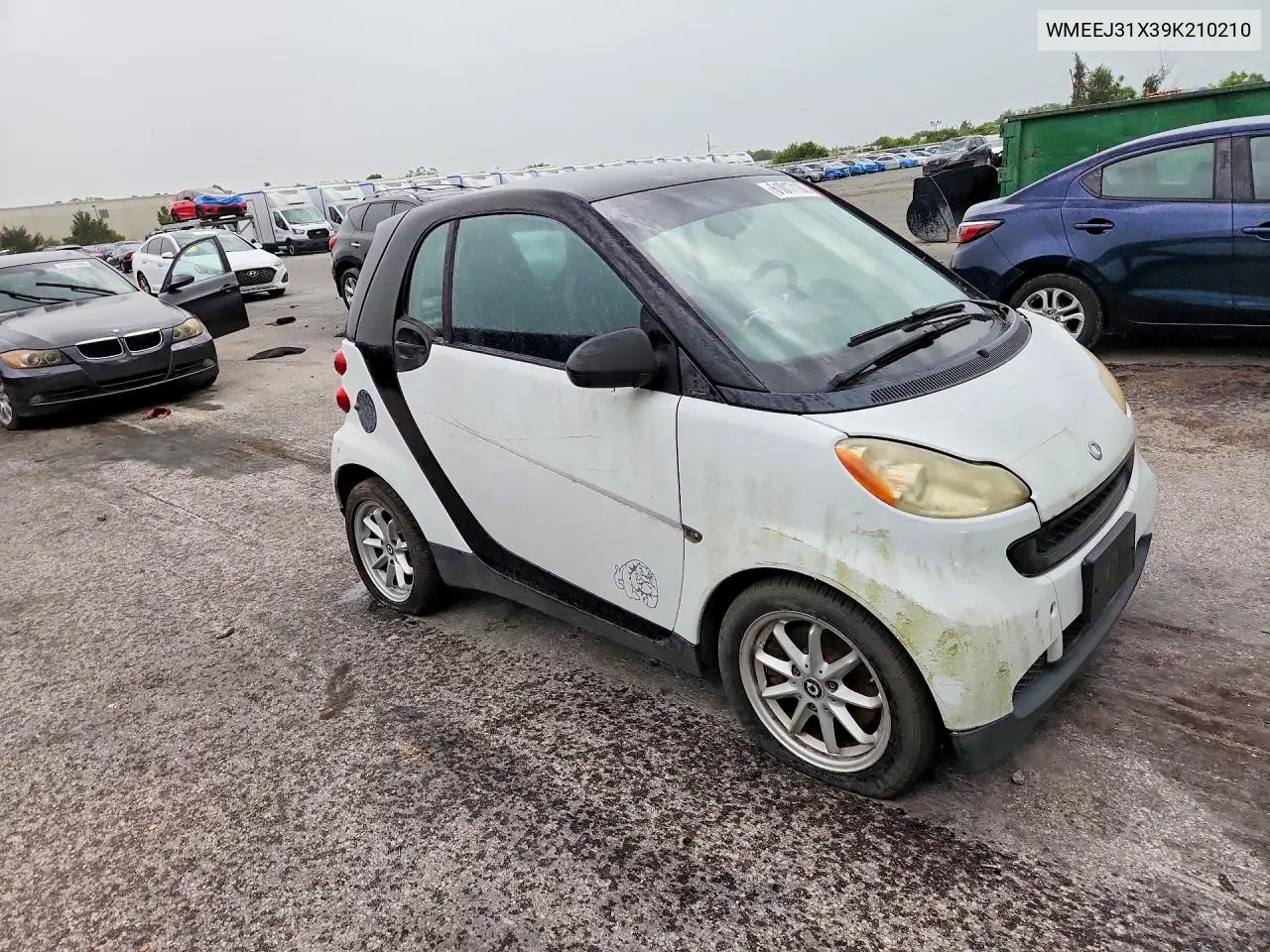 2009 Smart Fortwo Pure VIN: WMEEJ31X39K210210 Lot: 61017166