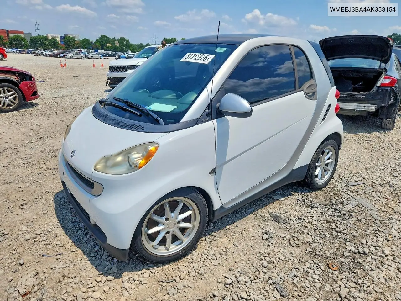 2010 Smart Fortwo Pure VIN: WMEEJ3BA4AK358154 Lot: 61012926