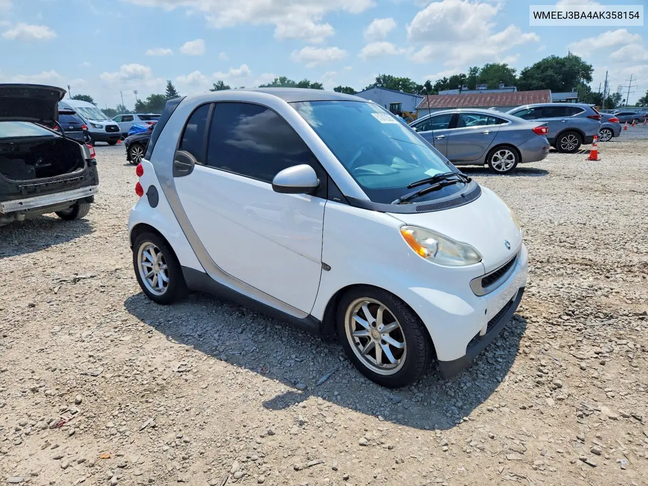 2010 Smart Fortwo Pure VIN: WMEEJ3BA4AK358154 Lot: 61012926