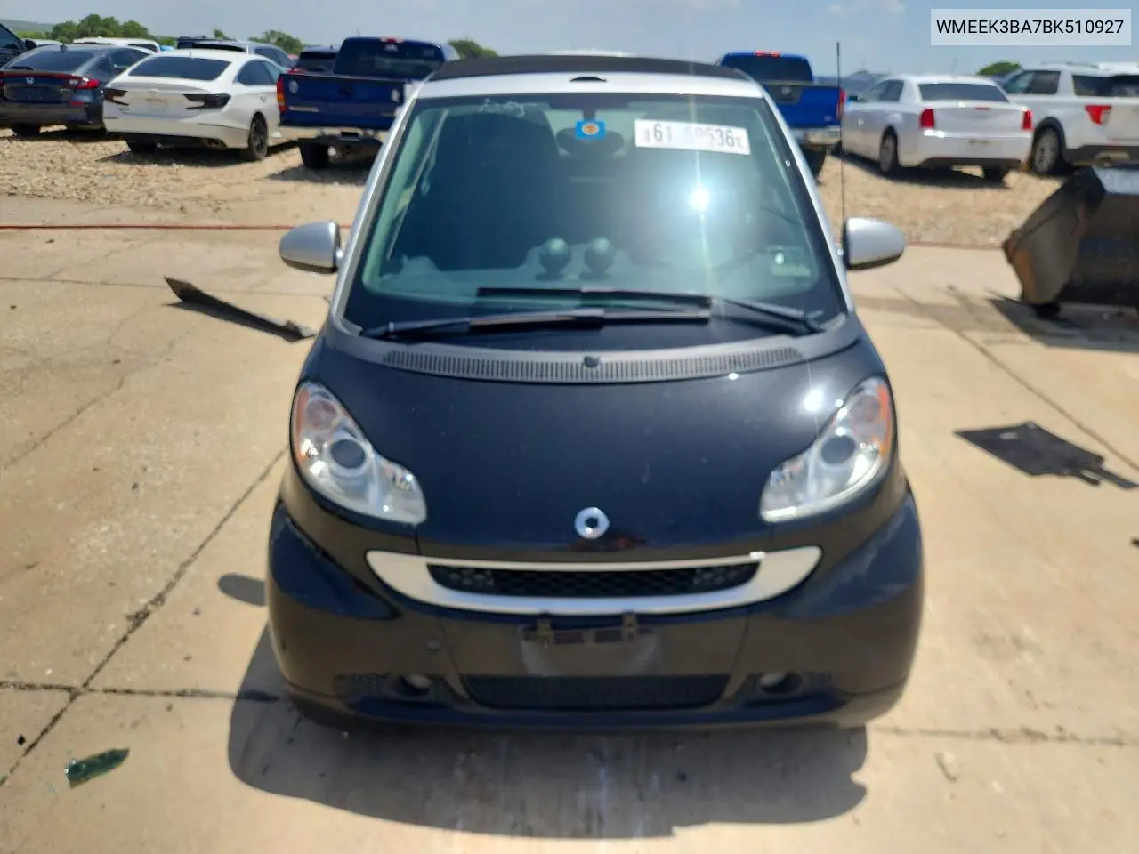 2011 Smart Fortwo Passion VIN: WMEEK3BA7BK510927 Lot: 61959536