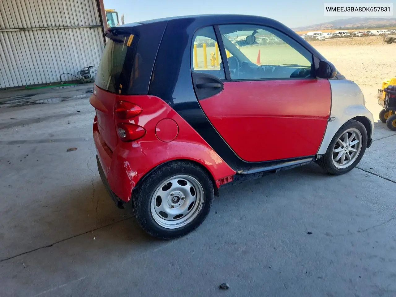 2013 Smart Fortwo Pure VIN: WMEEJ3BA8DK657831 Lot: 60315346