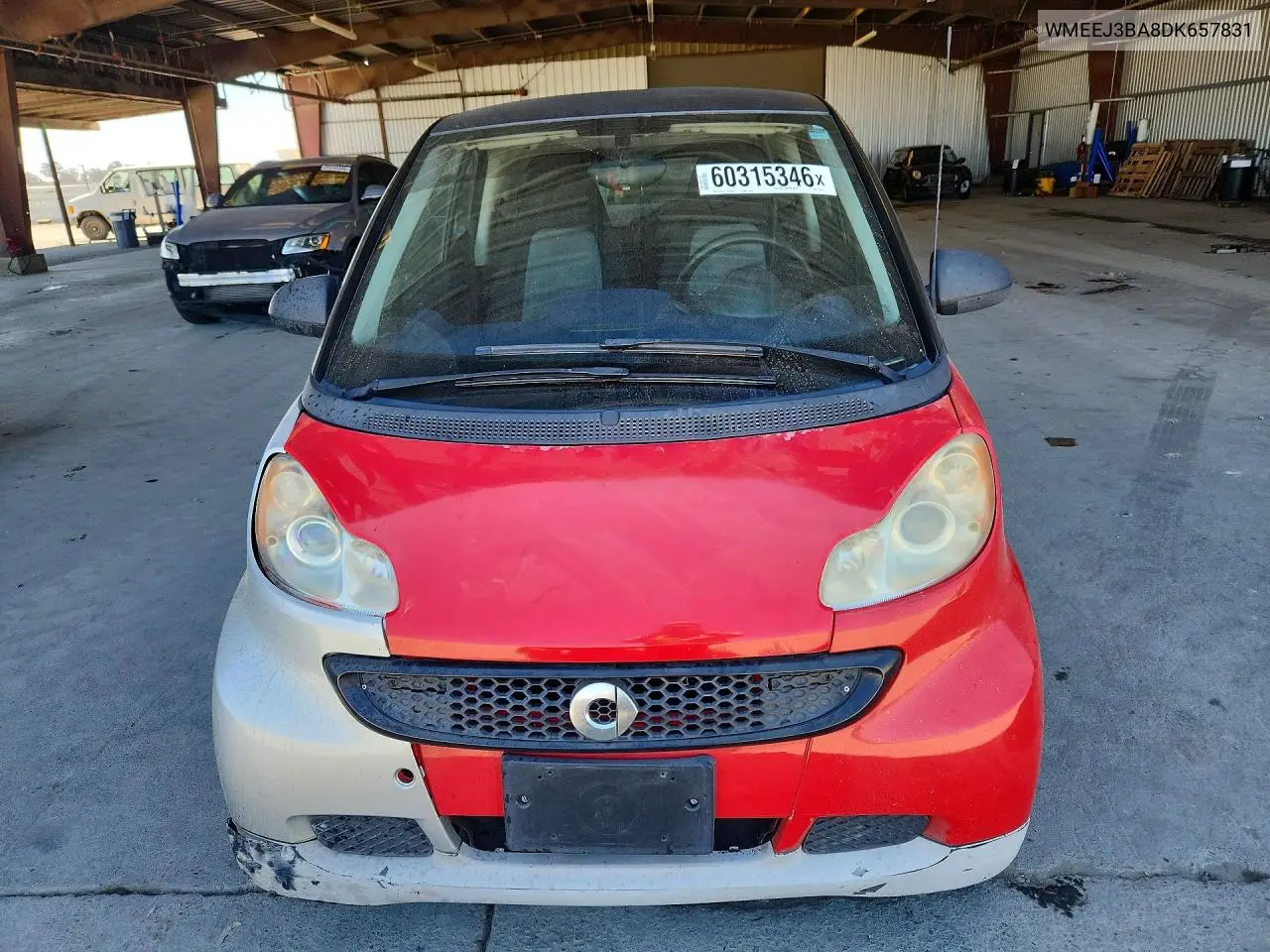 2013 Smart Fortwo Pure VIN: WMEEJ3BA8DK657831 Lot: 60315346