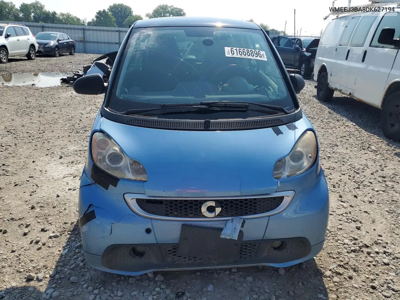2013 Smart Fortwo Pure VIN: WMEEJ3BA8DK627194 Lot: 61668896