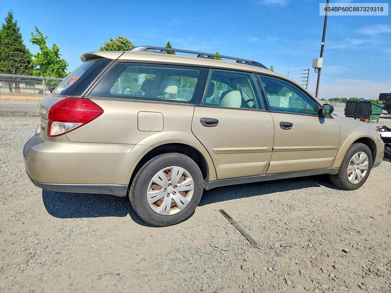2008 Subaru Outback VIN: 4S4BP60C887329318 Lot: 57447336