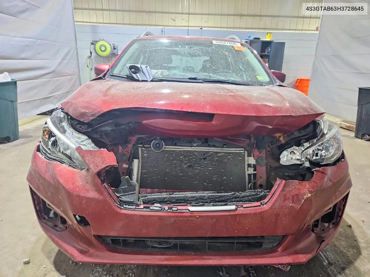 2017 Subaru Impreza Premium VIN: 4S3GTAB63H3728645 Lot: 56687806
