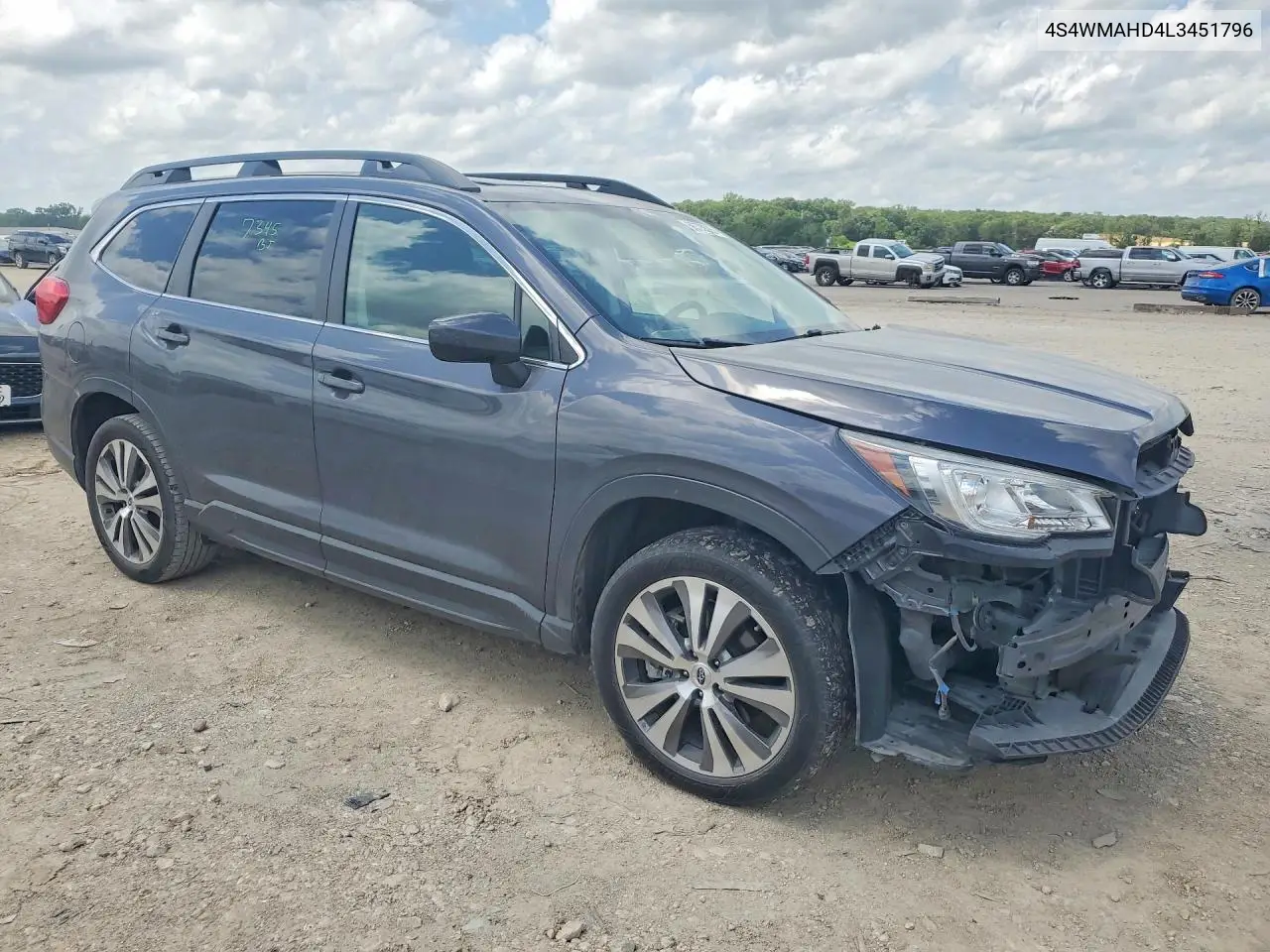 2020 Subaru Ascent Premium VIN: 4S4WMAHD4L3451796 Lot: 56770526