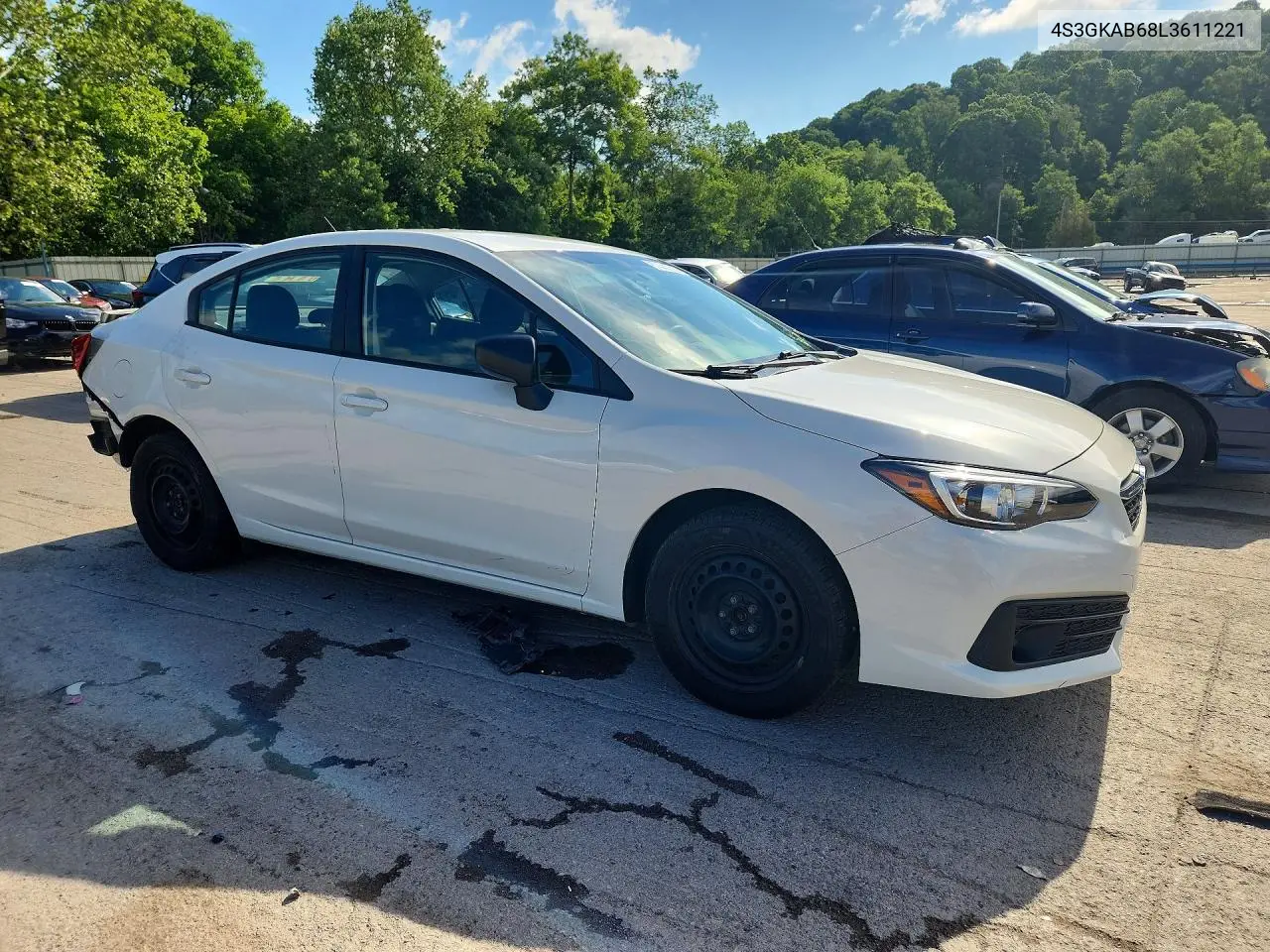 2020 Subaru Impreza VIN: 4S3GKAB68L3611221 Lot: 57443716