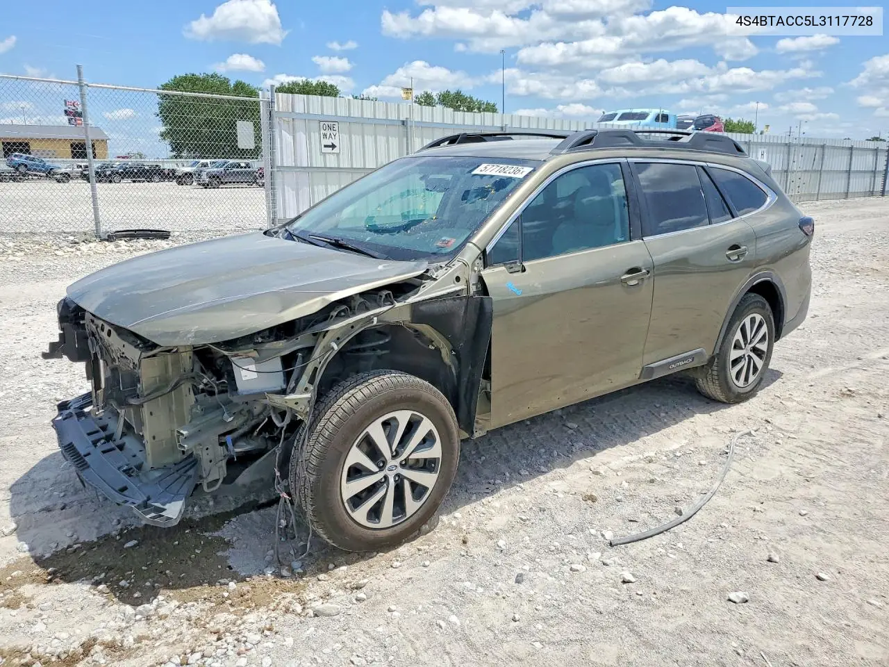 2020 Subaru Outback Premium VIN: 4S4BTACC5L3117728 Lot: 57718236