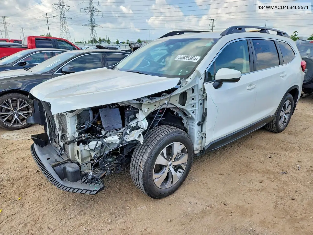 2020 Subaru Ascent Premium VIN: 4S4WMACD4L3405571 Lot: 58936366