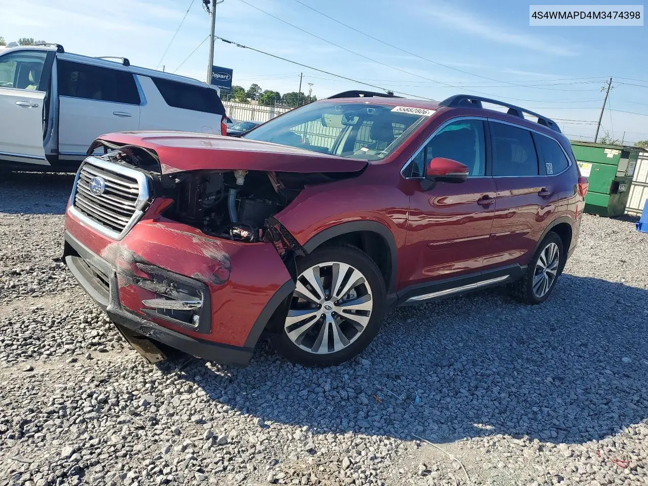 2021 Subaru Ascent Limited VIN: 4S4WMAPD4M3474398 Lot: 55882806