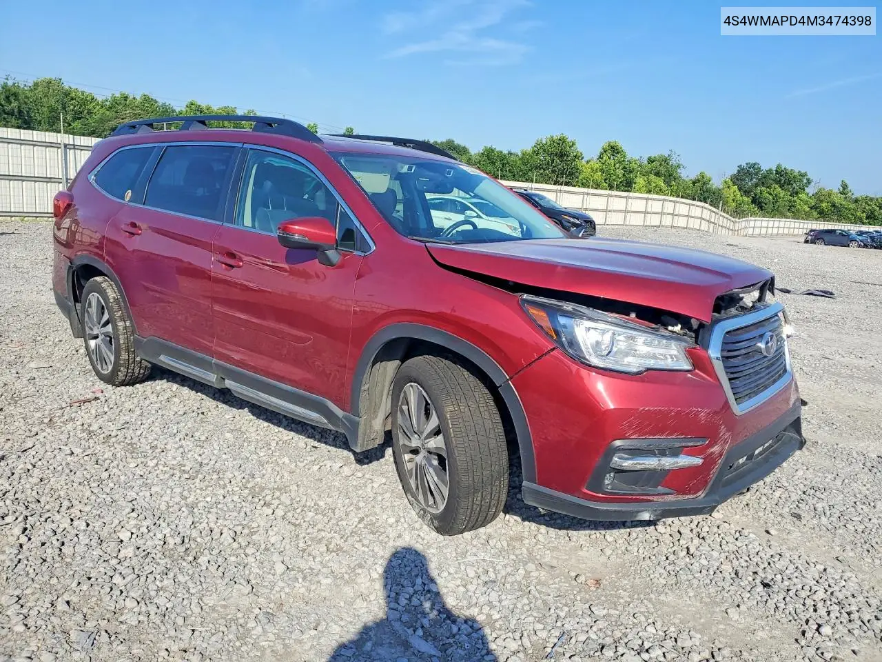2021 Subaru Ascent Limited VIN: 4S4WMAPD4M3474398 Lot: 55882806