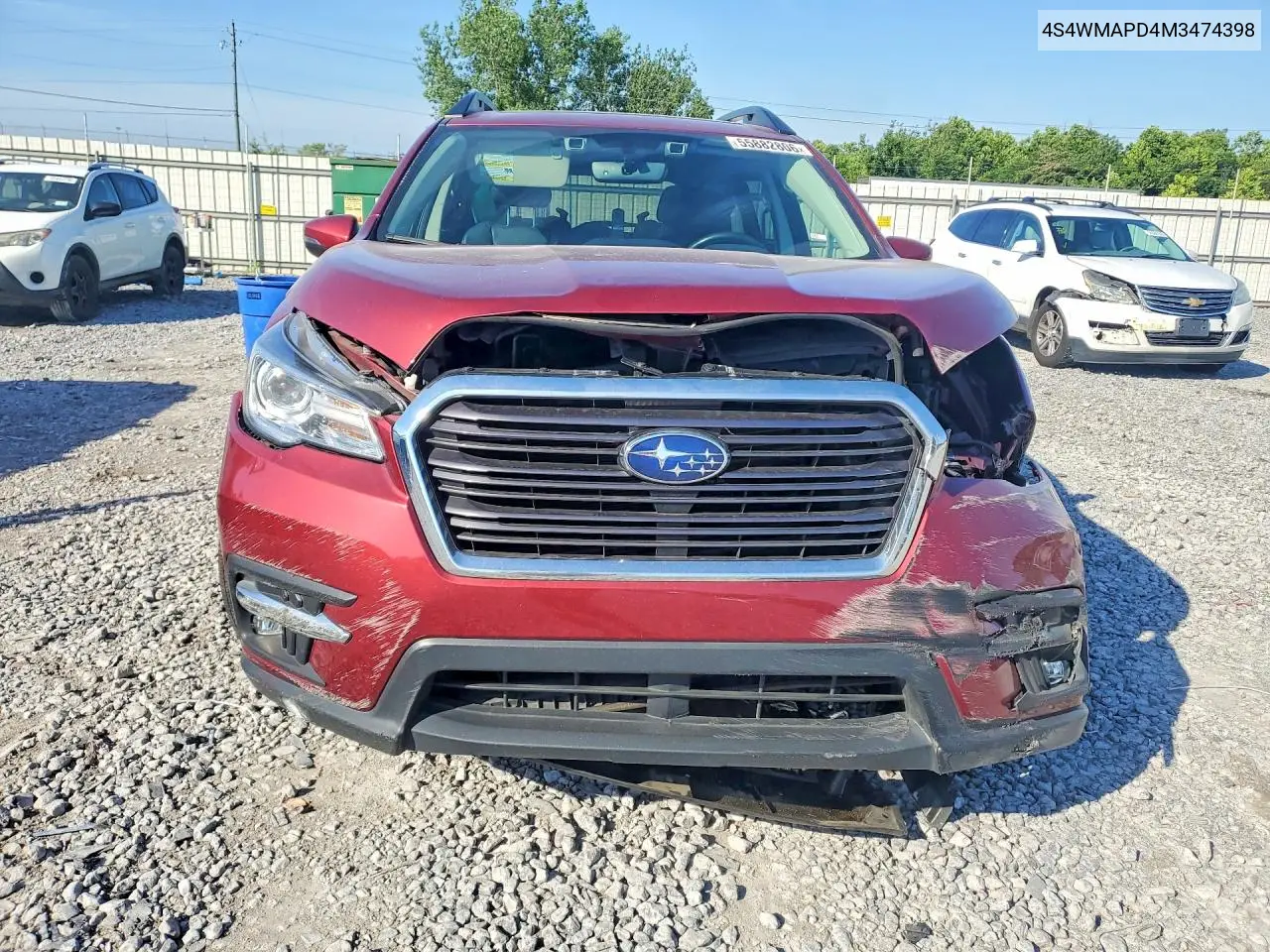 2021 Subaru Ascent Limited VIN: 4S4WMAPD4M3474398 Lot: 55882806