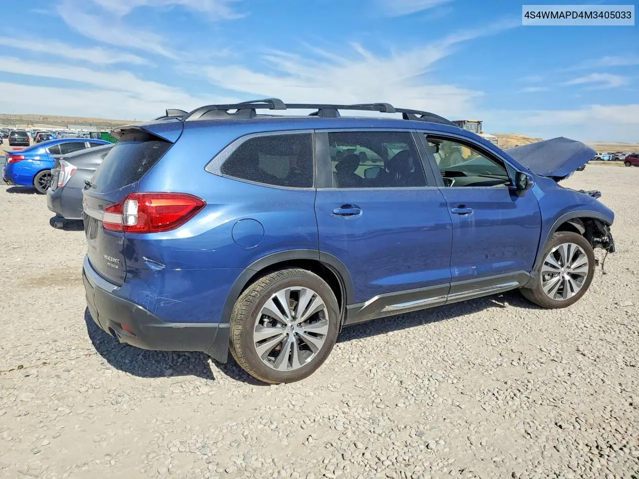 2021 Subaru Ascent Limited VIN: 4S4WMAPD4M3405033 Lot: 57412016