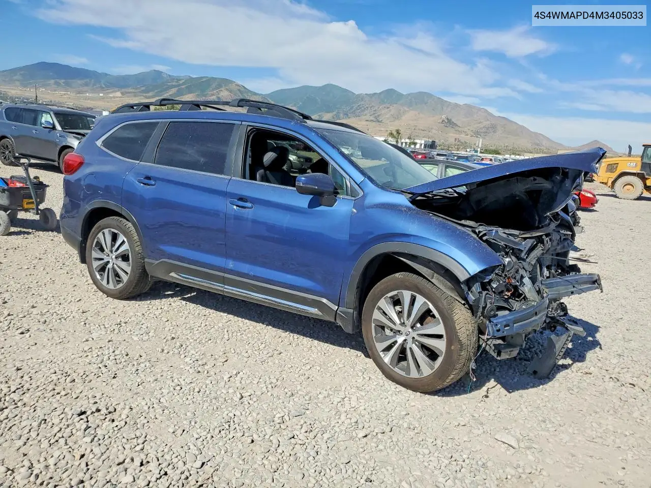 2021 Subaru Ascent Limited VIN: 4S4WMAPD4M3405033 Lot: 57412016