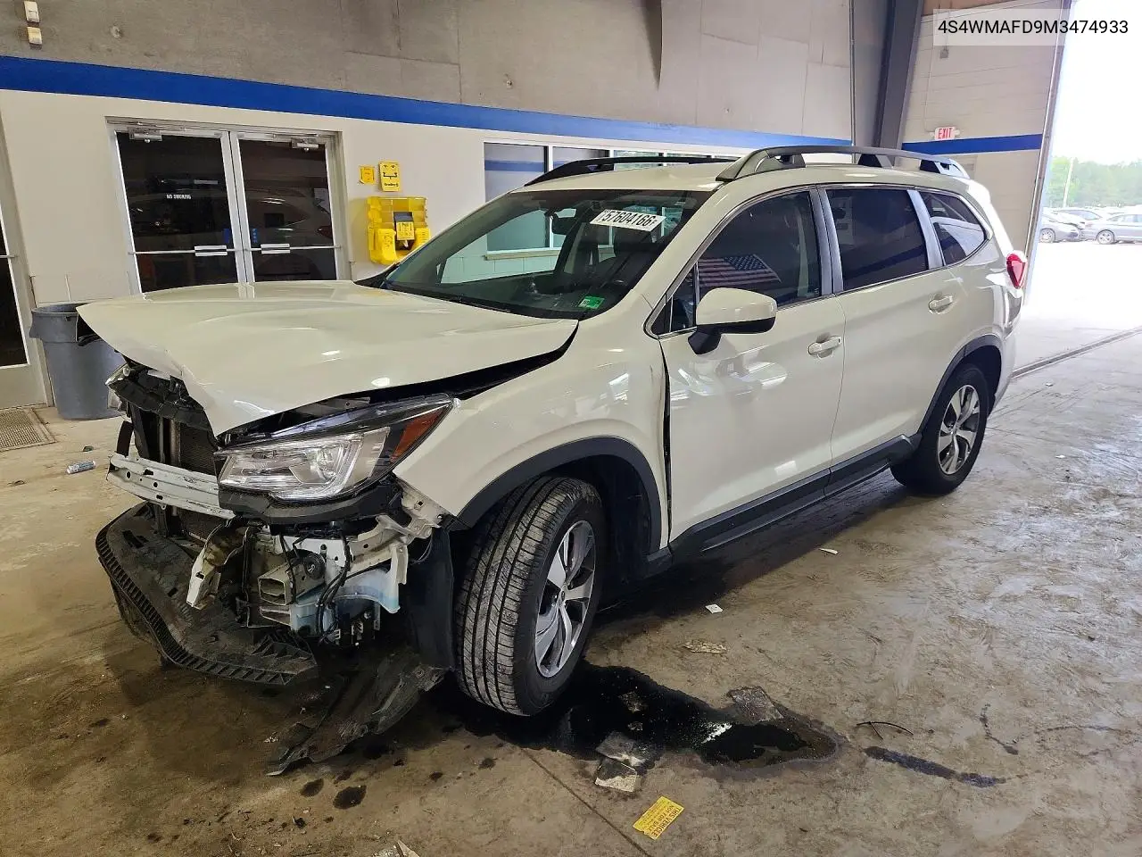 2021 Subaru Ascent Premium VIN: 4S4WMAFD9M3474933 Lot: 57604166