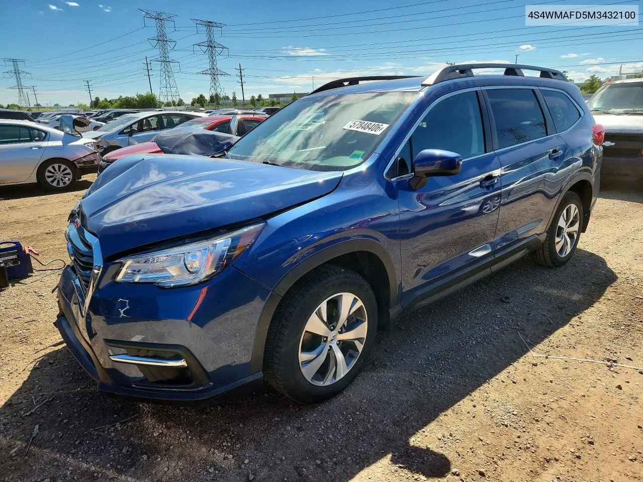 2021 Subaru Ascent Premium VIN: 4S4WMAFD5M3432100 Lot: 57848406