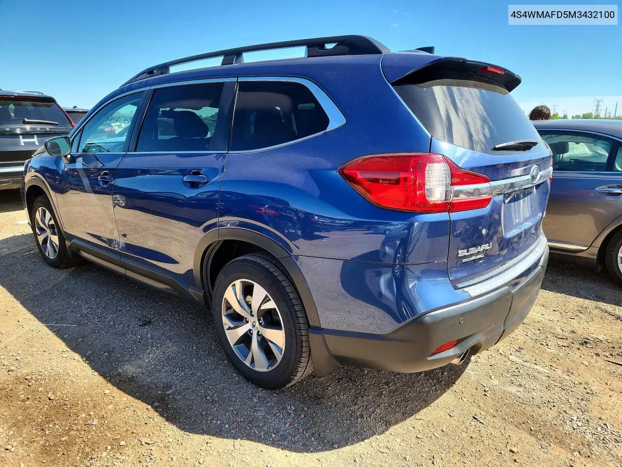 2021 Subaru Ascent Premium VIN: 4S4WMAFD5M3432100 Lot: 57848406