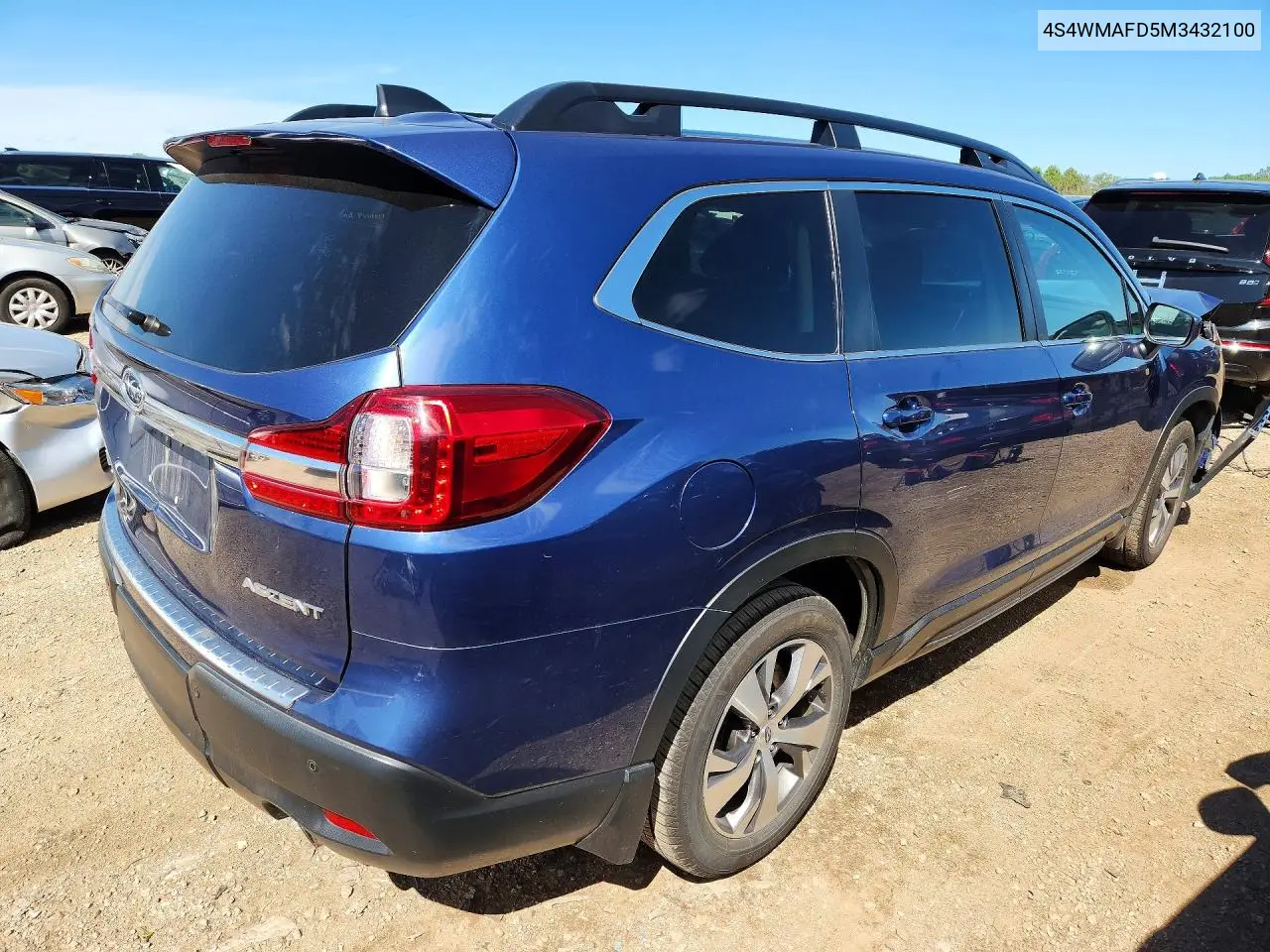 2021 Subaru Ascent Premium VIN: 4S4WMAFD5M3432100 Lot: 57848406