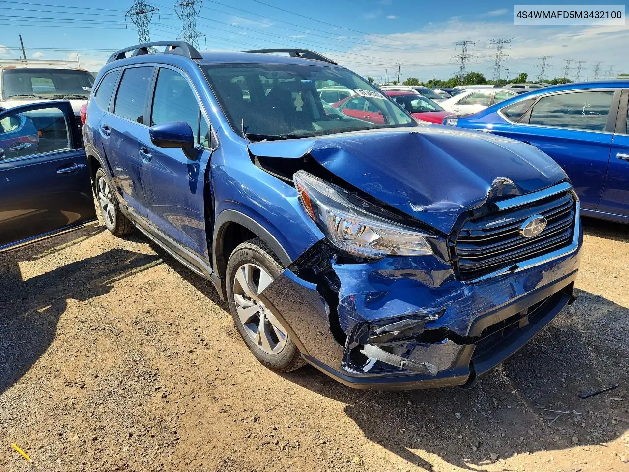 2021 Subaru Ascent Premium VIN: 4S4WMAFD5M3432100 Lot: 57848406