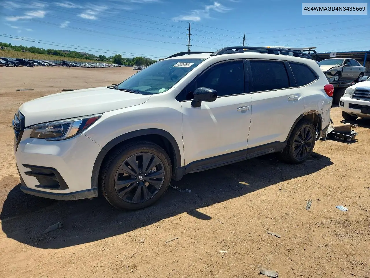 2022 Subaru Ascent Onyx Edition VIN: 4S4WMAGD4N3436669 Lot: 57926066