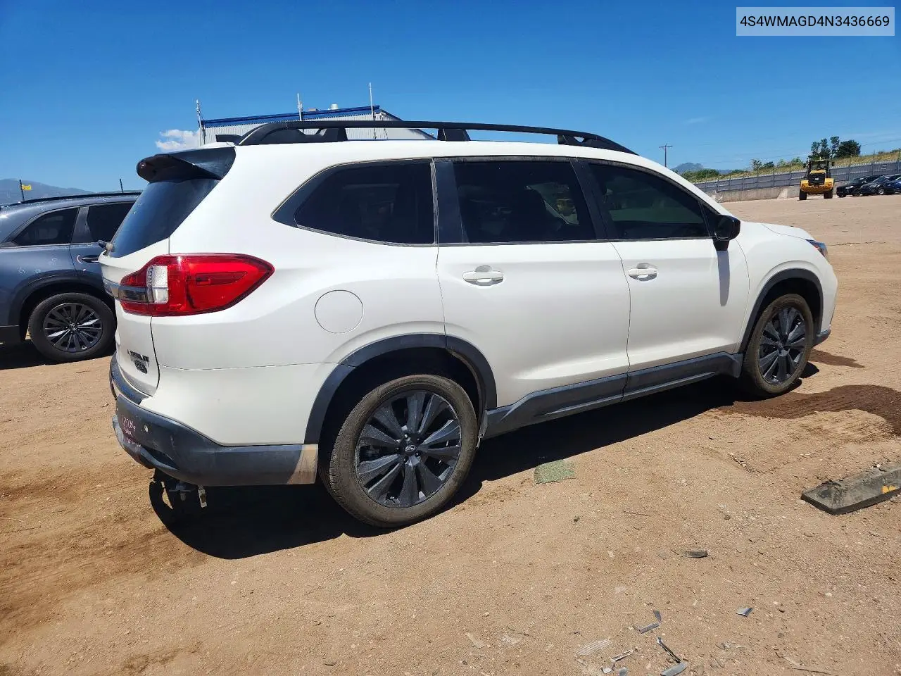 2022 Subaru Ascent Onyx Edition VIN: 4S4WMAGD4N3436669 Lot: 57926066