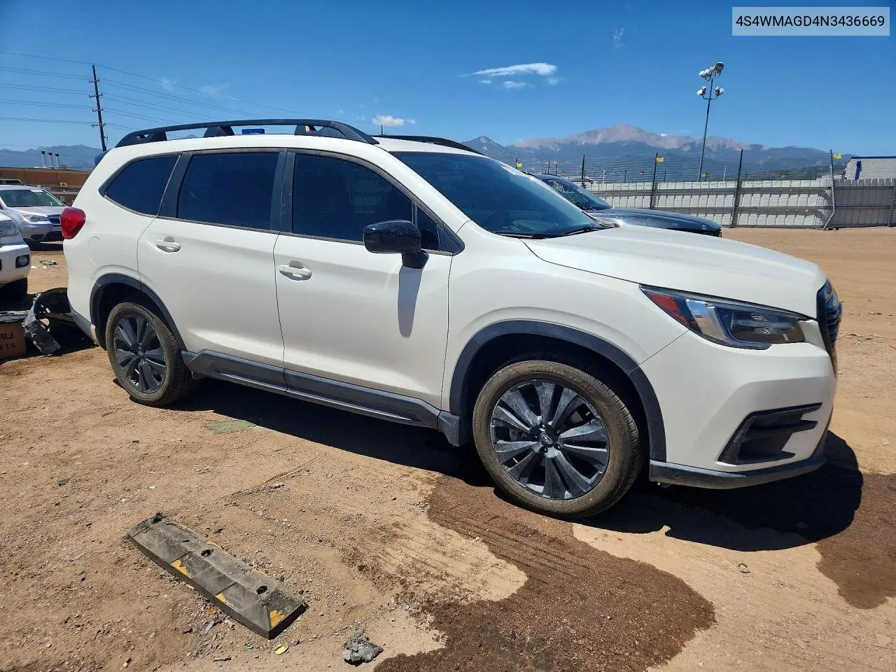 2022 Subaru Ascent Onyx Edition VIN: 4S4WMAGD4N3436669 Lot: 57926066