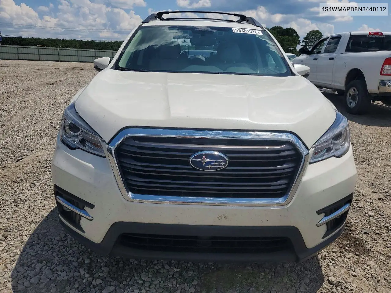 2022 Subaru Ascent Limited VIN: 4S4WMAPD8N3440112 Lot: 59351526