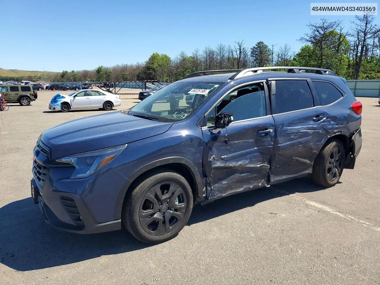 2025 Subaru Ascent Onyx Touring VIN: 4S4WMAWD4S3403569 Lot: 56326196