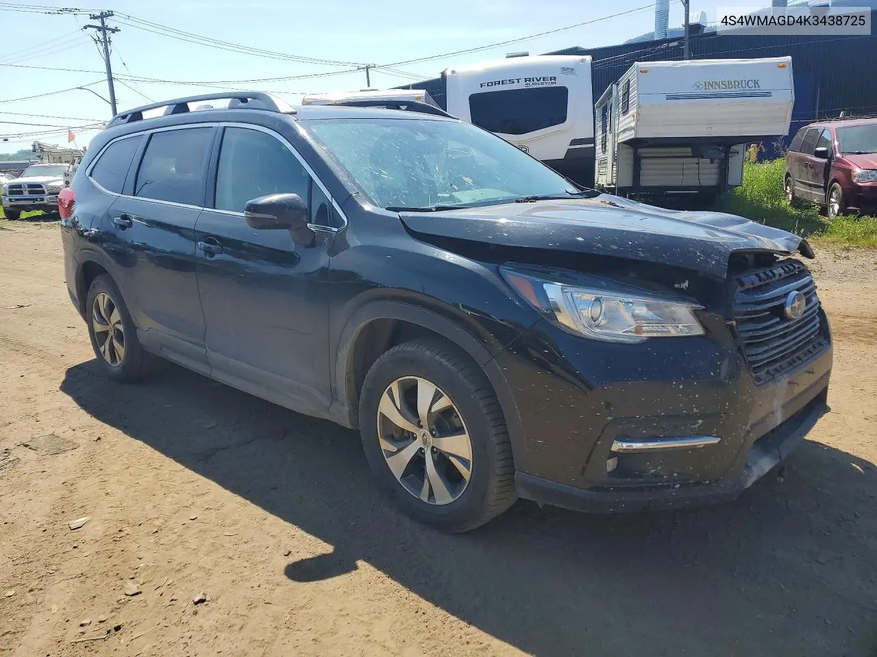 2019 Subaru Ascent Premium VIN: 4S4WMAGD4K3438725 Lot: 58762616