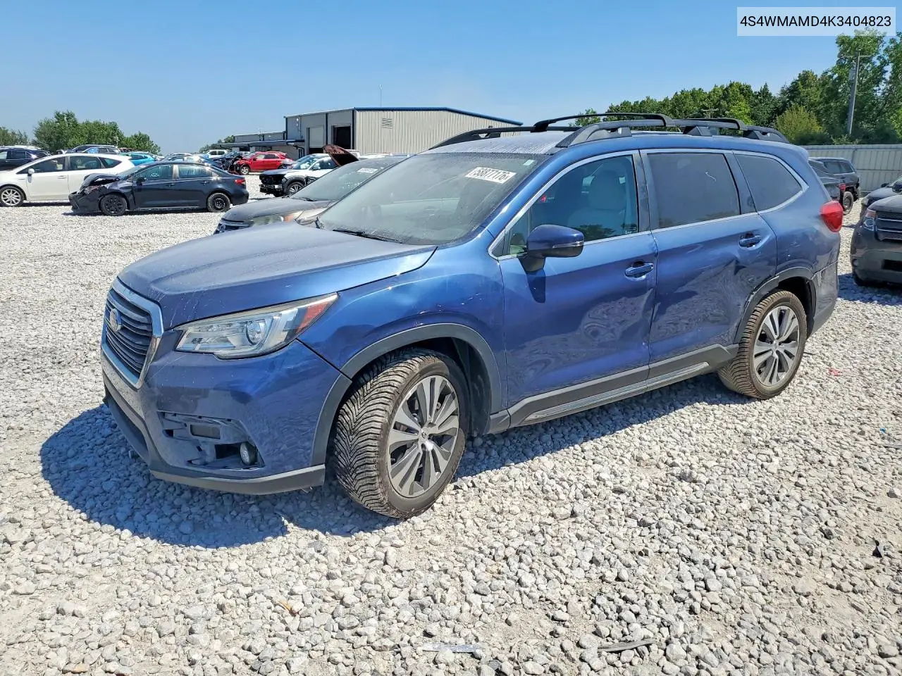 2019 Subaru Ascent Limited VIN: 4S4WMAMD4K3404823 Lot: 58877176