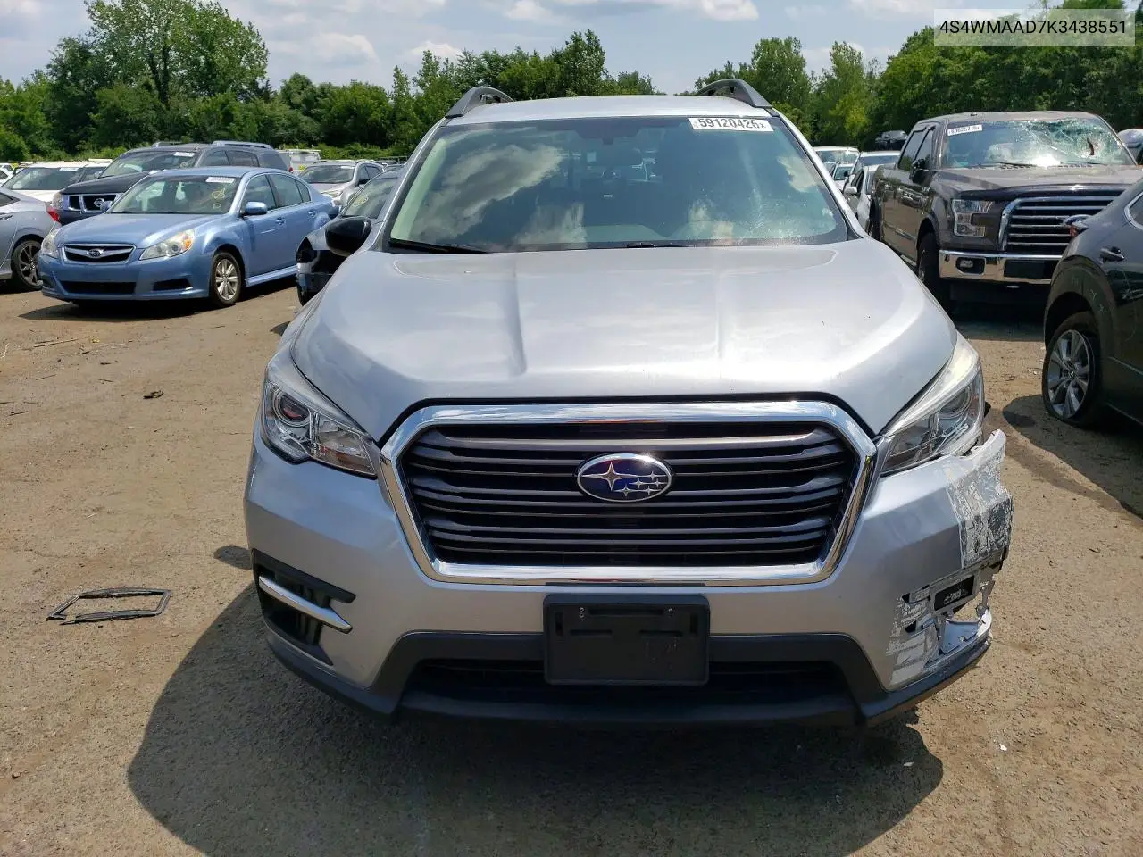 2019 Subaru Ascent VIN: 4S4WMAAD7K3438551 Lot: 59120426
