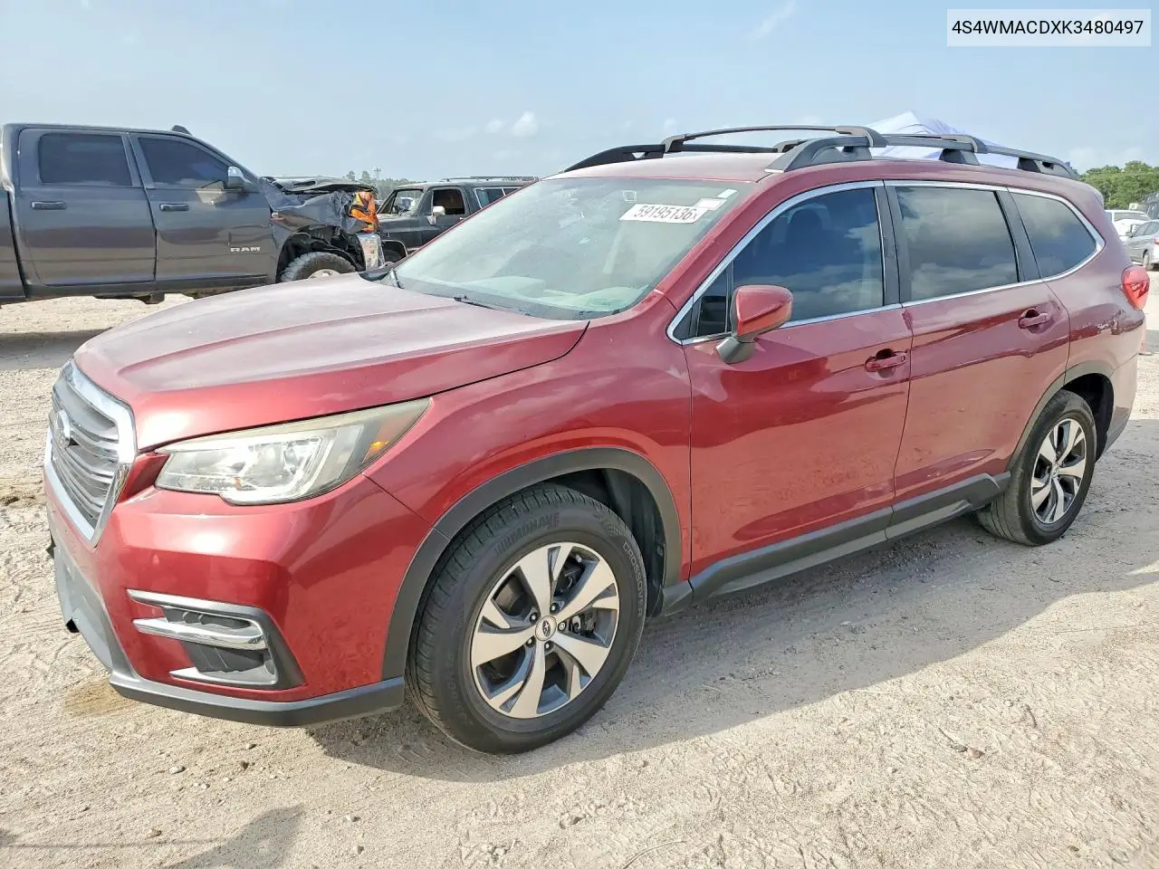 2019 Subaru Ascent Premium VIN: 4S4WMACDXK3480497 Lot: 59195136
