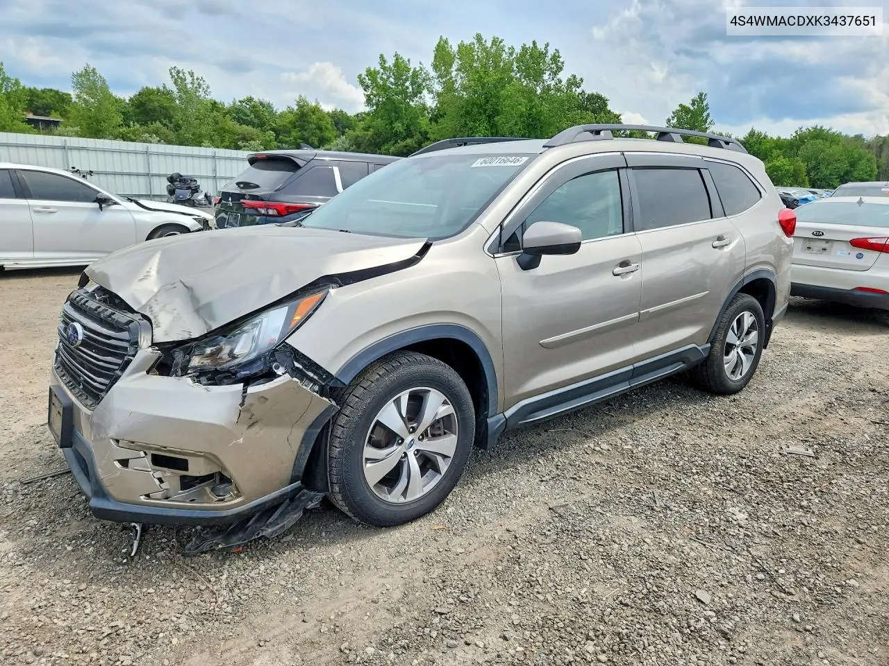 2019 Subaru Ascent Premium VIN: 4S4WMACDXK3437651 Lot: 60016646