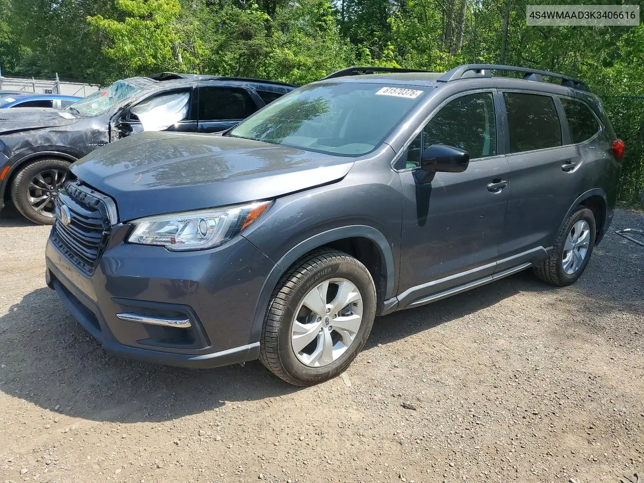 2019 Subaru Ascent VIN: 4S4WMAAD3K3406616 Lot: 61570376