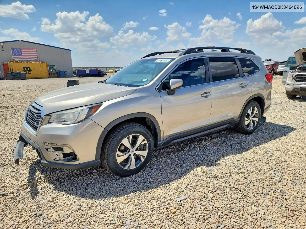 2019 Subaru Ascent Premium VIN: 4S4WMACD0K3464096 Lot: 61784116