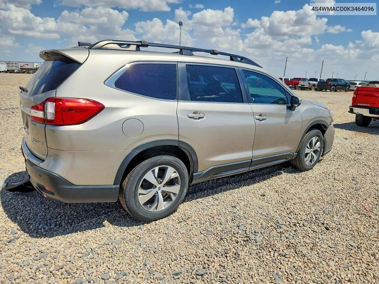 2019 Subaru Ascent Premium VIN: 4S4WMACD0K3464096 Lot: 61784116
