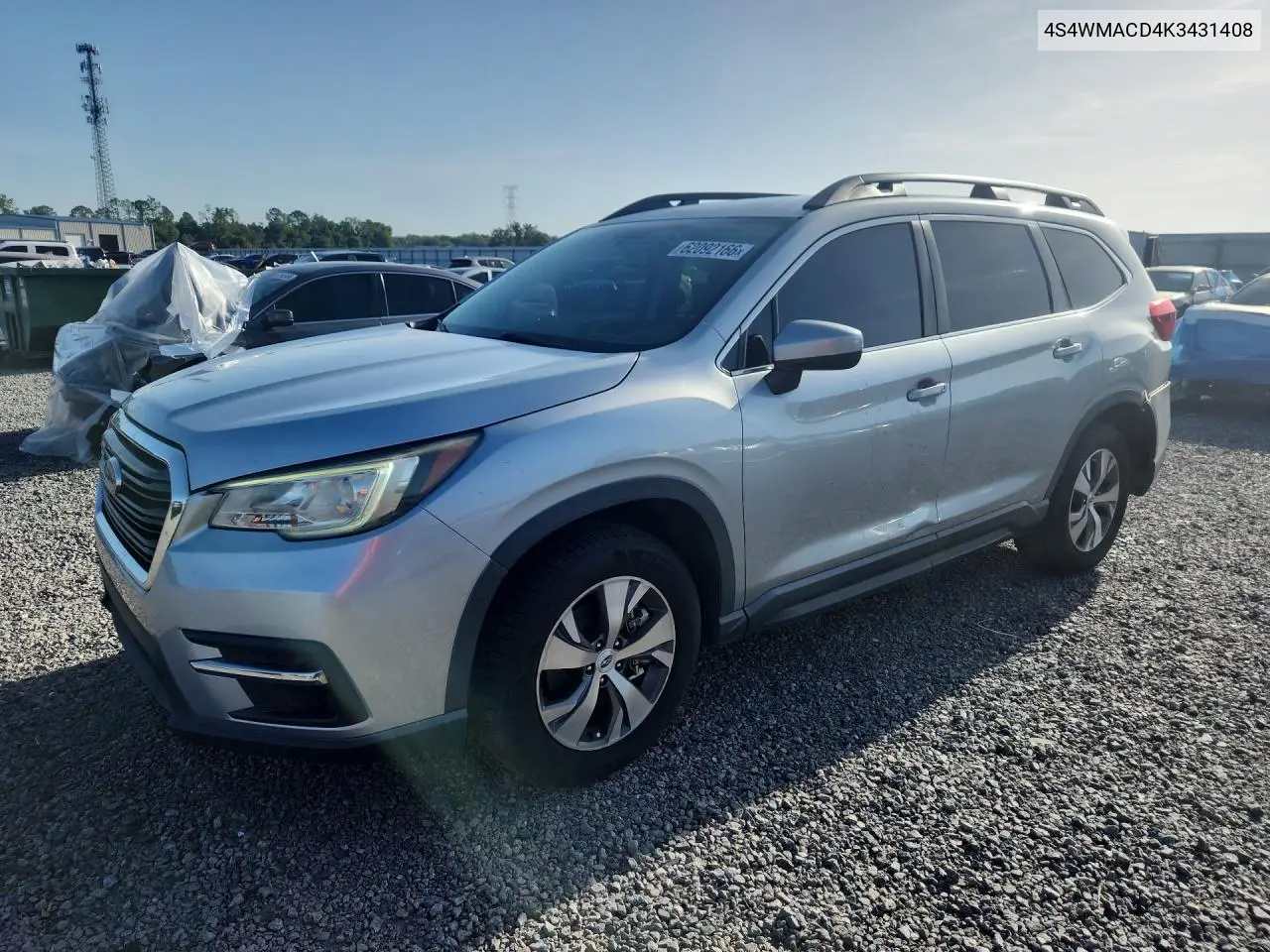 2019 Subaru Ascent Premium VIN: 4S4WMACD4K3431408 Lot: 62092166