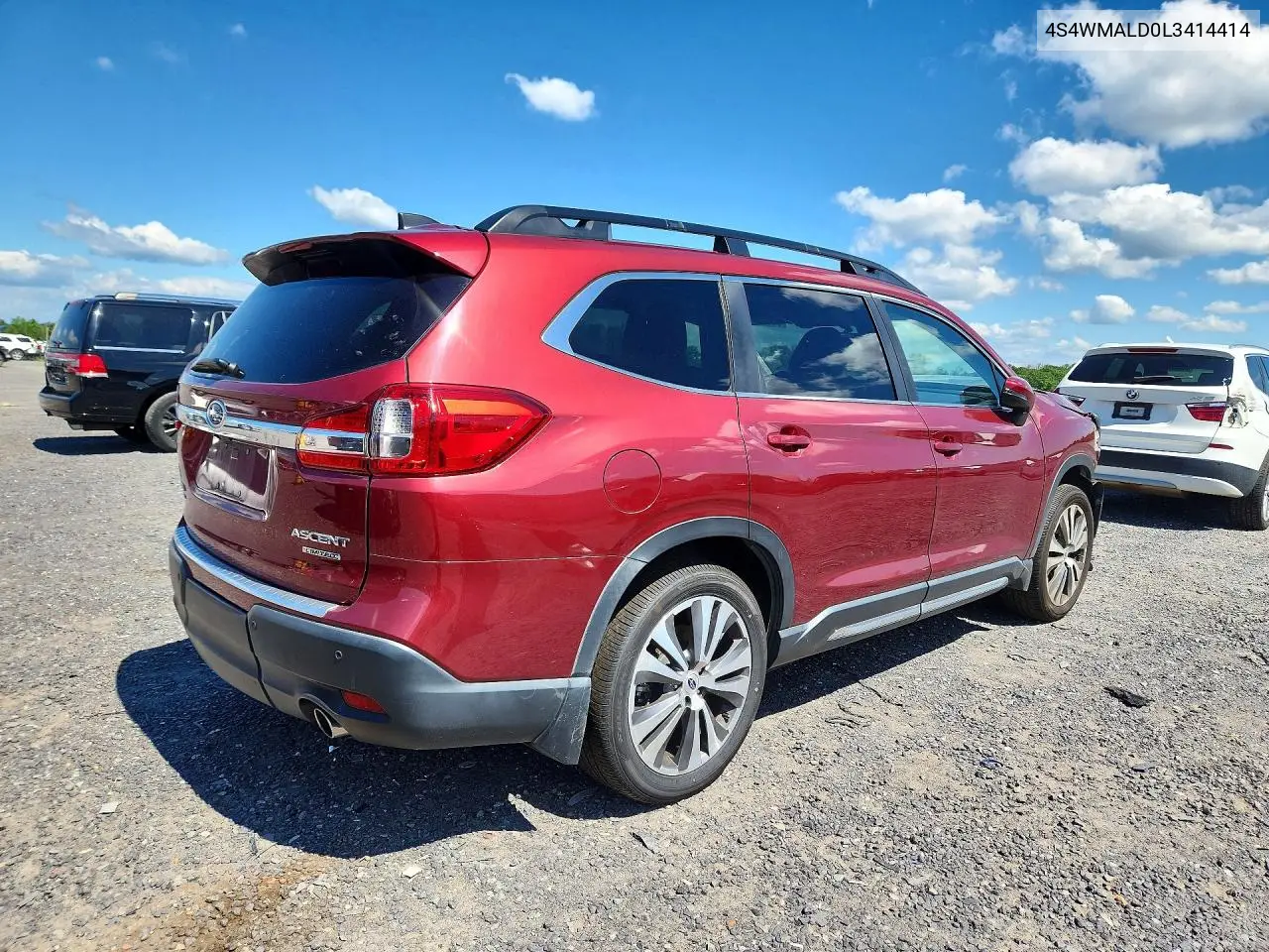2020 Subaru Ascent Limited VIN: 4S4WMALD0L3414414 Lot: 56737926