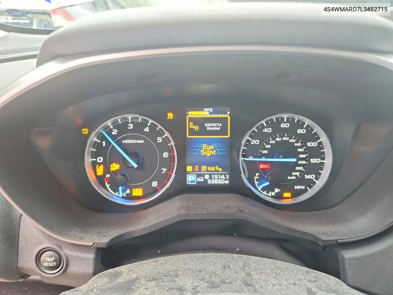 2020 Subaru Ascent Touring VIN: 4S4WMARD7L3452715 Lot: 59607586