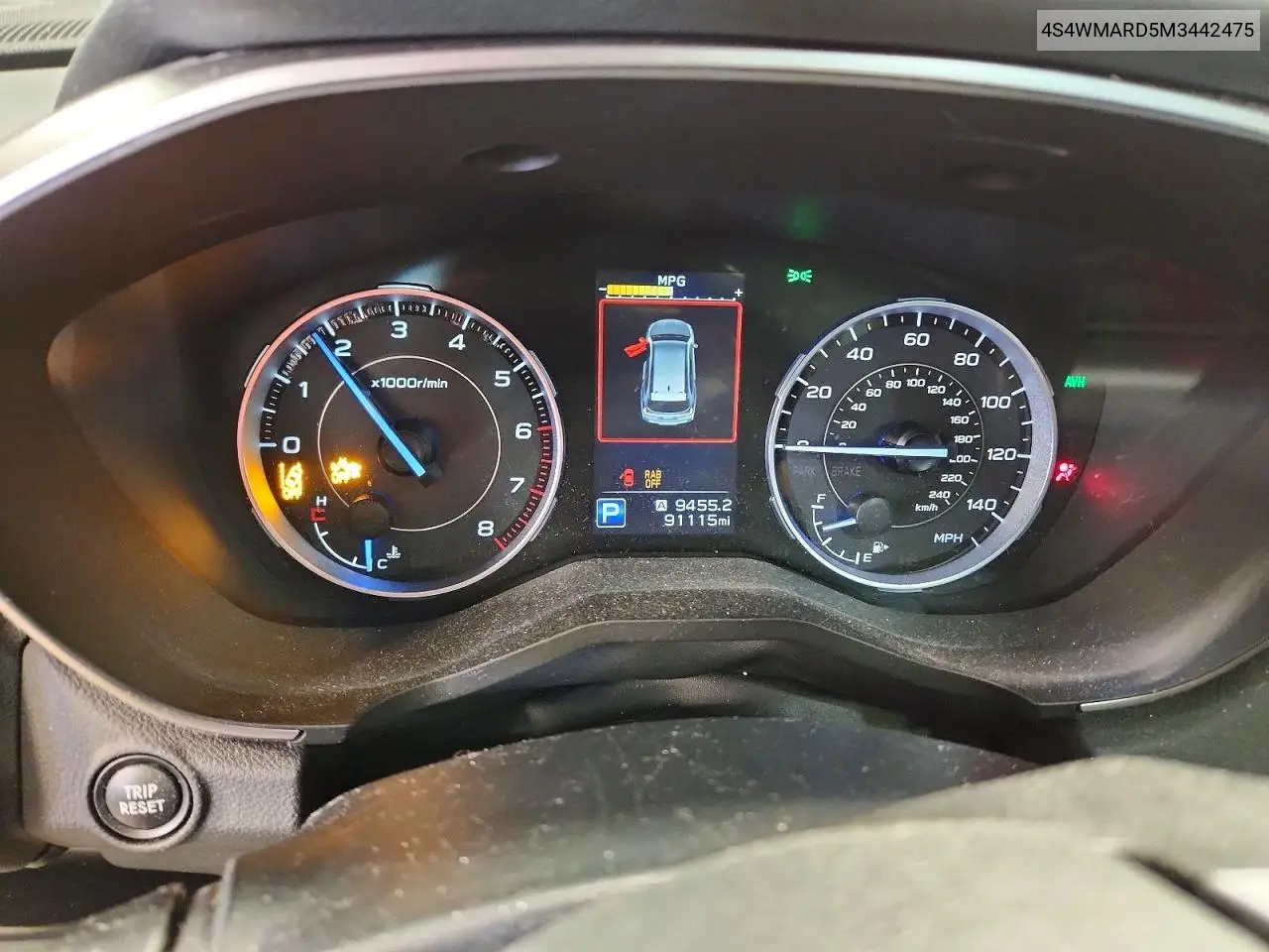 2021 Subaru Ascent Touring VIN: 4S4WMARD5M3442475 Lot: 60007906